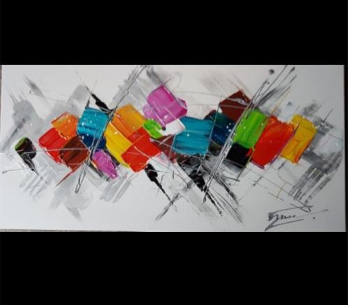 Tableau Panoramique Carrés colorés